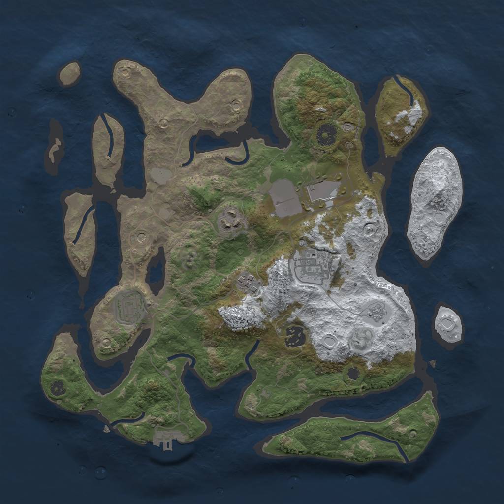Rust Map: Procedural Map, Size: 3500, Seed: 1520007, 14 Monuments