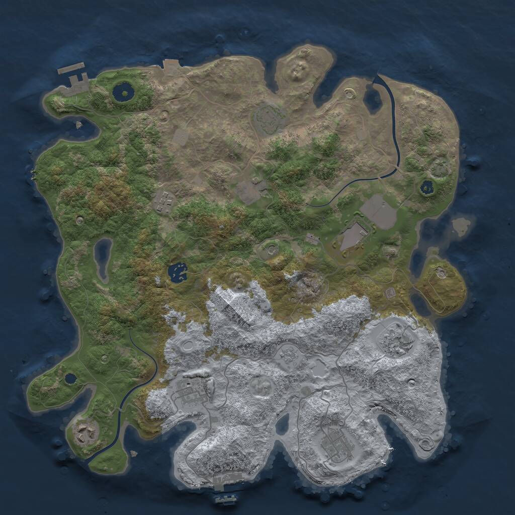 Rust Map: Procedural Map, Size: 3800, Seed: 5061616, 15 Monuments