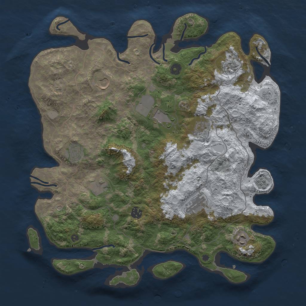 Rust Map: Procedural Map, Size: 4000, Seed: 5622837, 17 Monuments