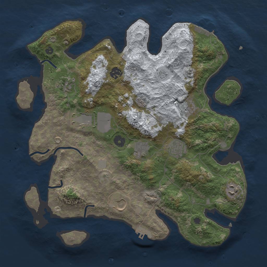 Rust Map: Procedural Map, Size: 3500, Seed: 6137210, 17 Monuments