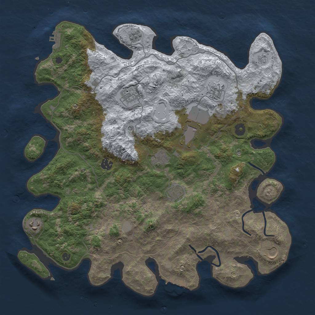 Rust Map: Procedural Map, Size: 4000, Seed: 8762, 18 Monuments