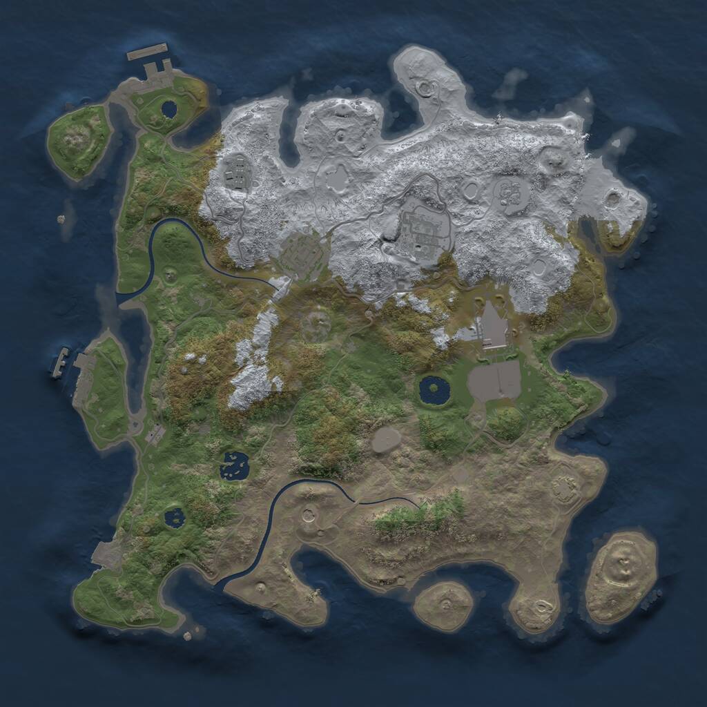Rust Map: Procedural Map, Size: 3500, Seed: 1170637, 11 Monuments