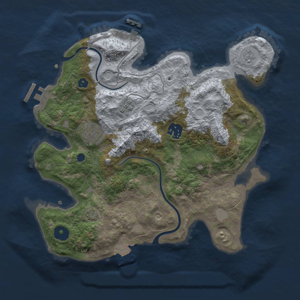 Rust Map: Procedural Map, Size: 3000, Seed: 938298537, 9 Monuments