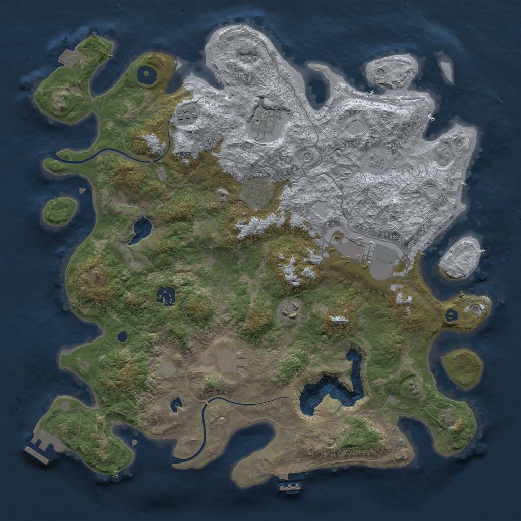 Rust Map: Procedural Map, Size: 4000, Seed: 5217376, 13 Monuments