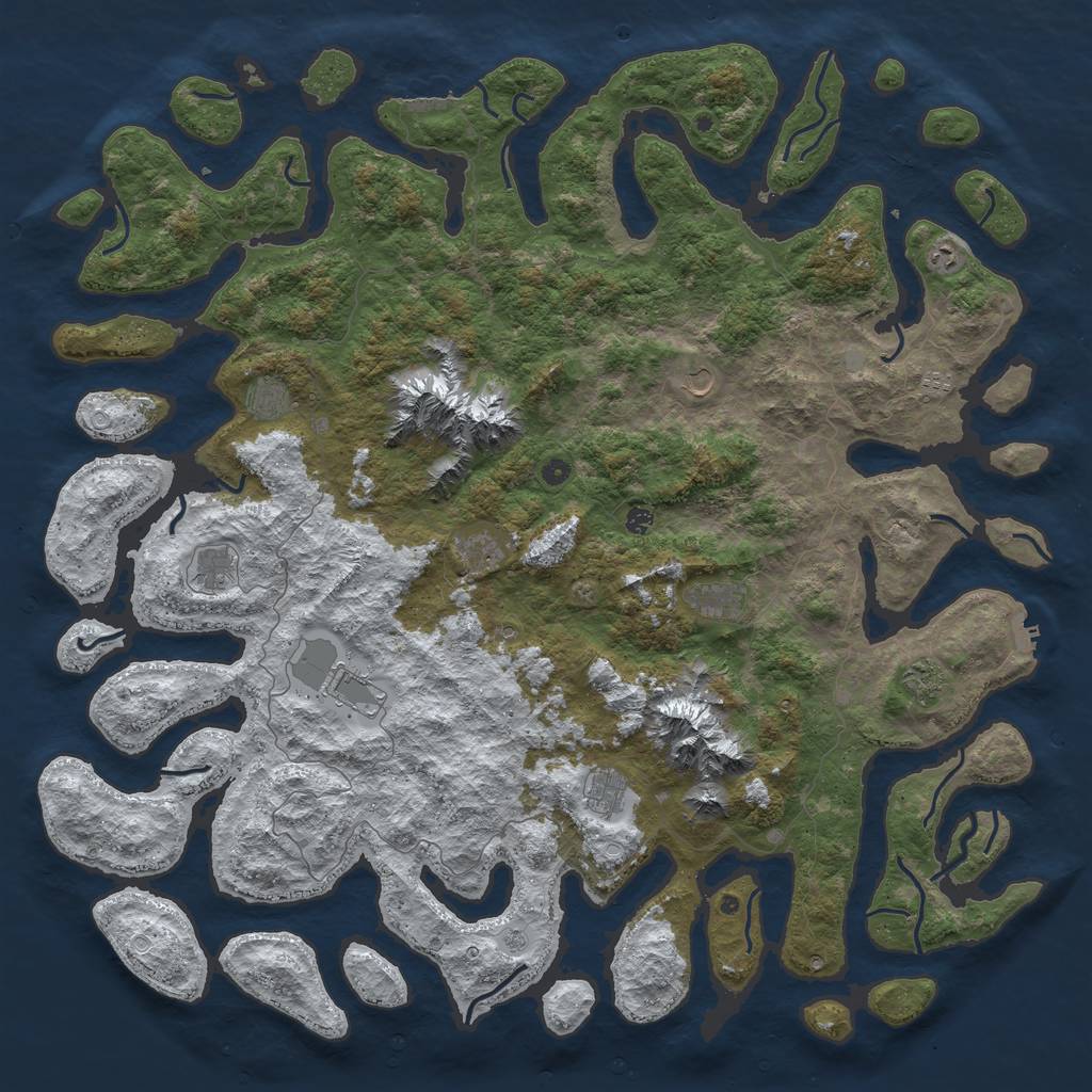 Rust Map: Procedural Map, Size: 6000, Seed: 8773452, 20 Monuments