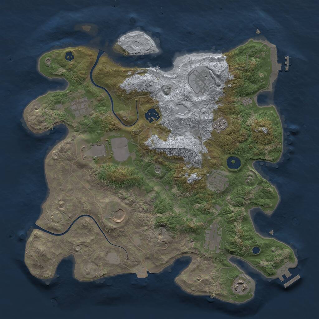 Rust Map: Procedural Map, Size: 3500, Seed: 5711398, 14 Monuments