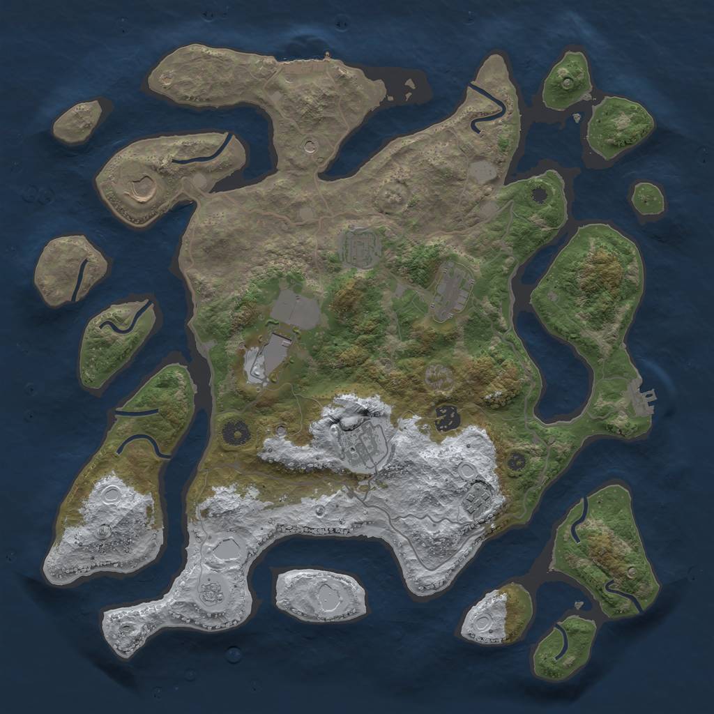 Rust Map: Procedural Map, Size: 4000, Seed: 882860095, 16 Monuments