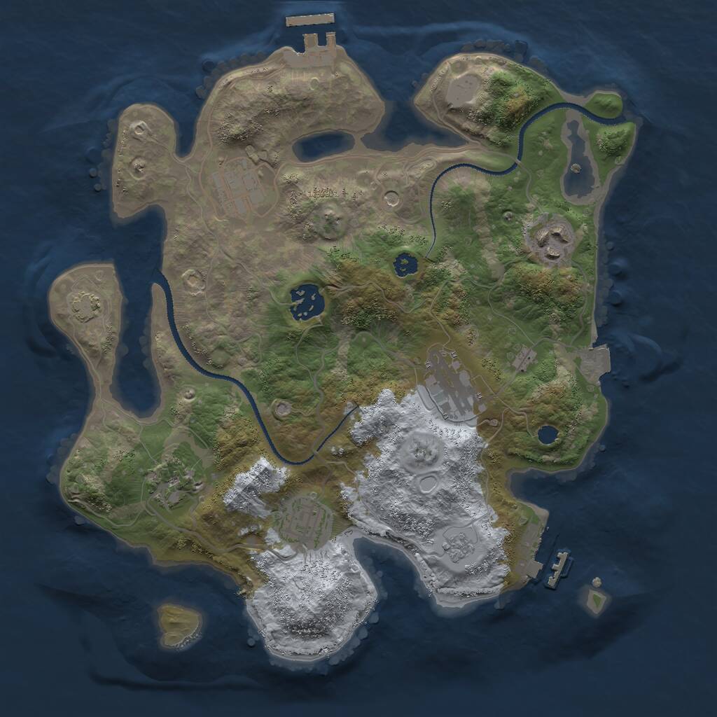 Rust Map: Procedural Map, Size: 3000, Seed: 481610185, 12 Monuments