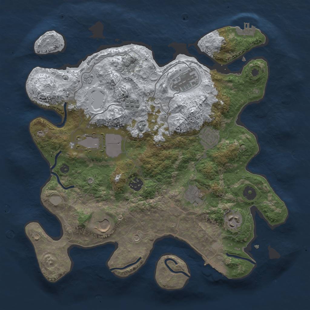 Rust Map: Procedural Map, Size: 3500, Seed: 21032022, 17 Monuments