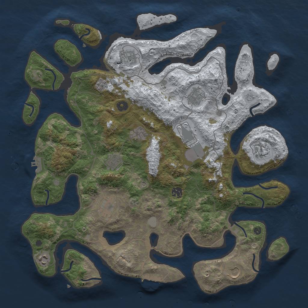 Rust Map: Procedural Map, Size: 4200, Seed: 13829, 20 Monuments