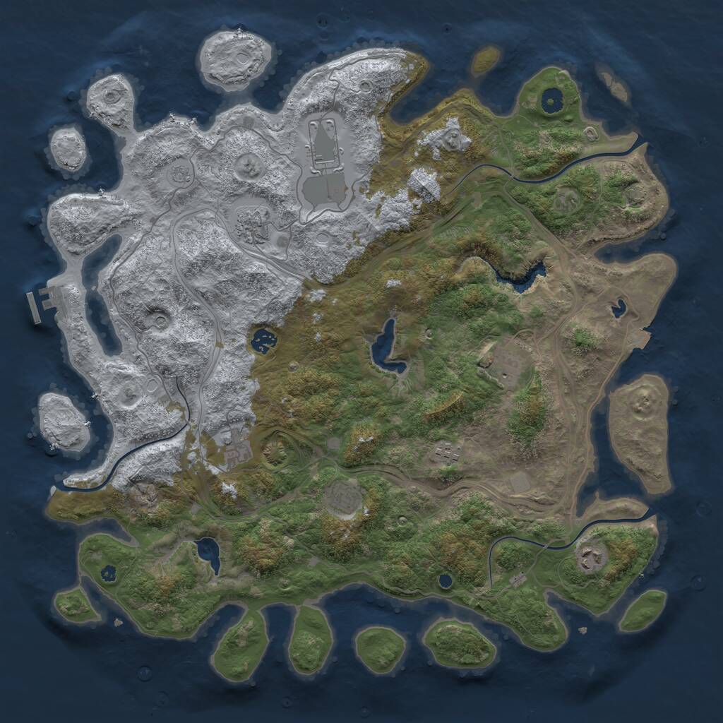 Rust Map: Procedural Map, Size: 4500, Seed: 3829505, 13 Monuments