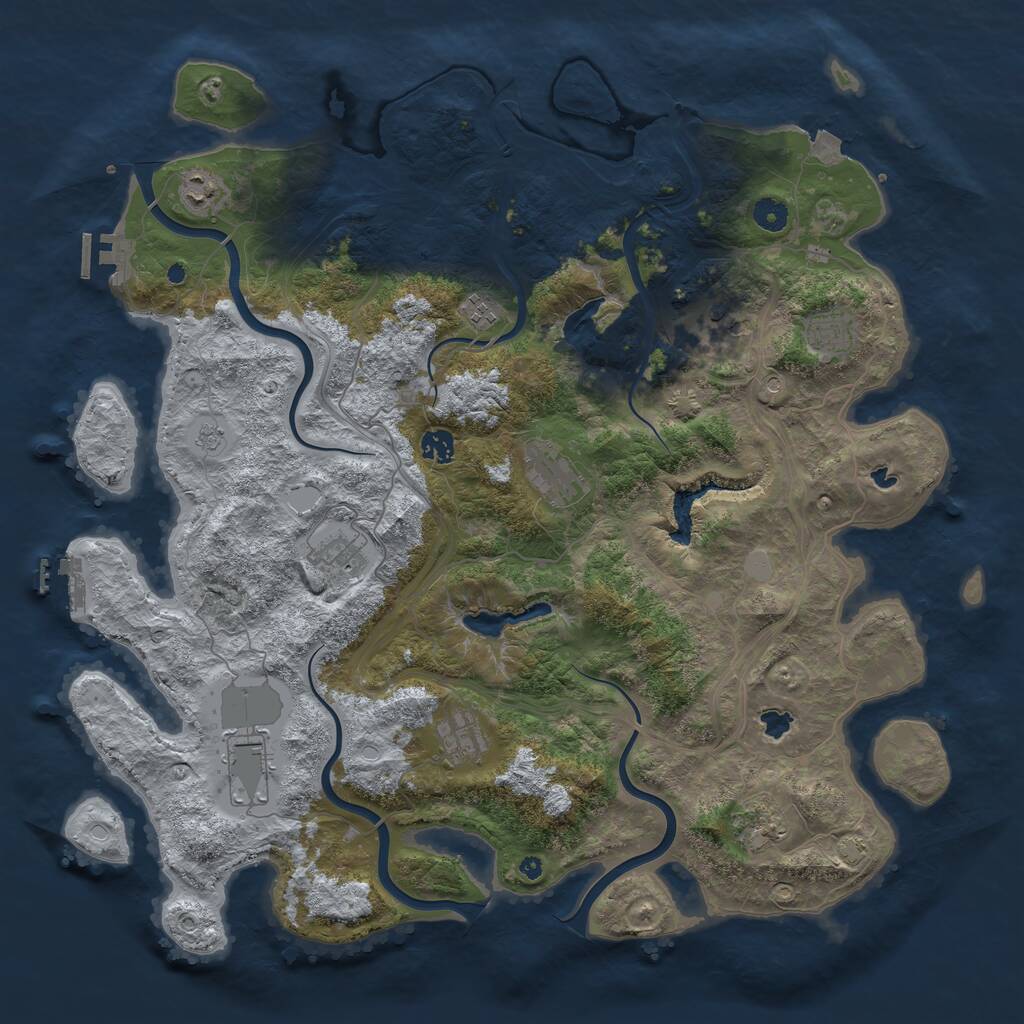 Rust Map: Procedural Map, Size: 4500, Seed: 134311332, 16 Monuments