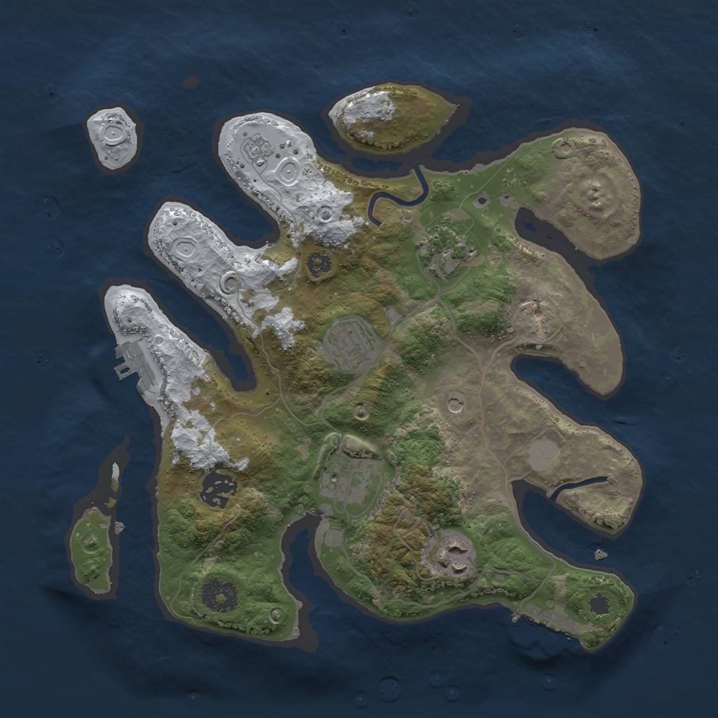 Rust Map: Procedural Map, Size: 3000, Seed: 54728, 14 Monuments