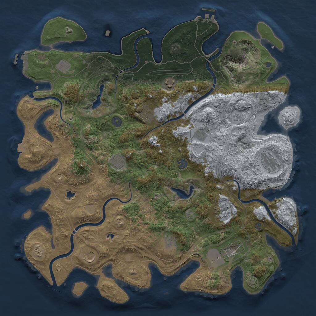 Rust Map: Procedural Map, Size: 4500, Seed: 2995656, 19 Monuments