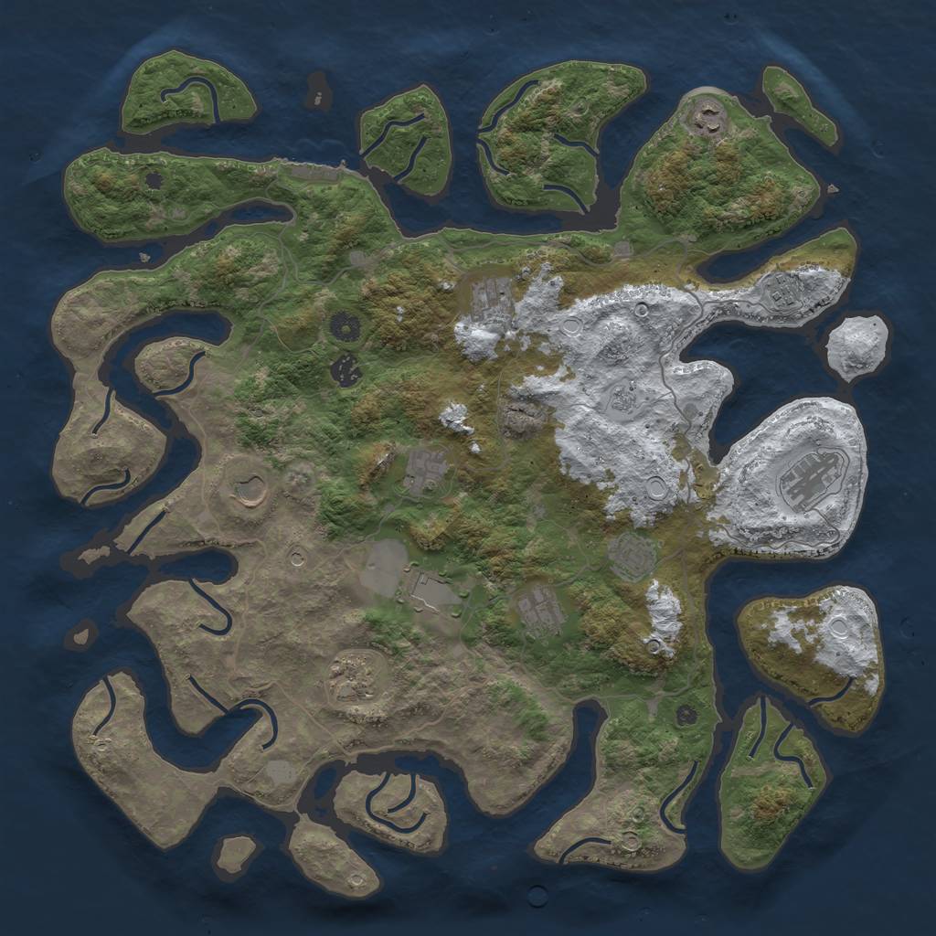 Rust Map: Procedural Map, Size: 4500, Seed: 2995656, 19 Monuments