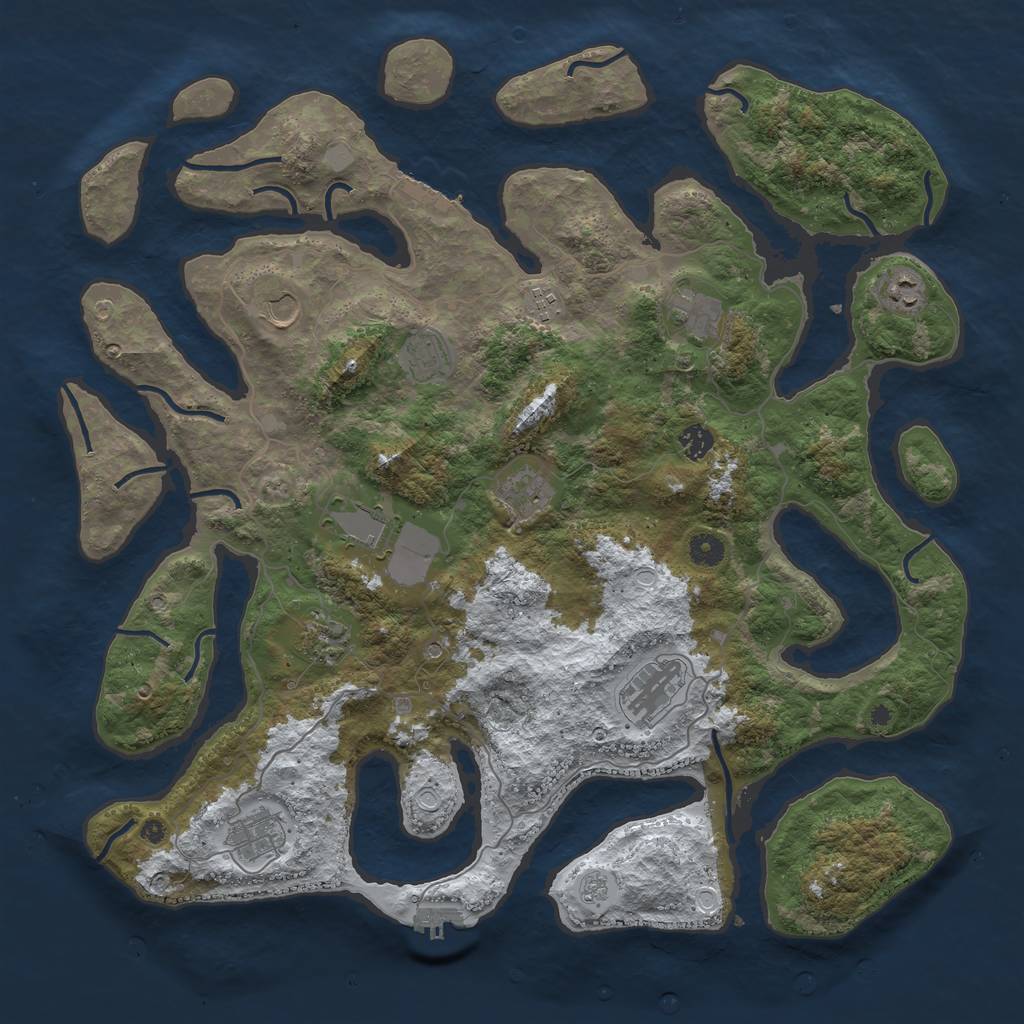 Rust Map: Procedural Map, Size: 4500, Seed: 3396017, 20 Monuments