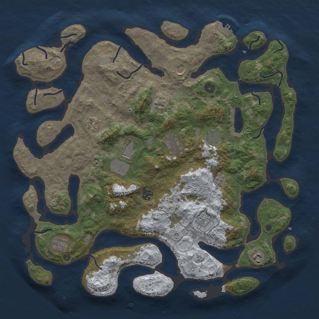 Rust Map: Procedural Map, Size: 4500, Seed: 34544, 18 Monuments