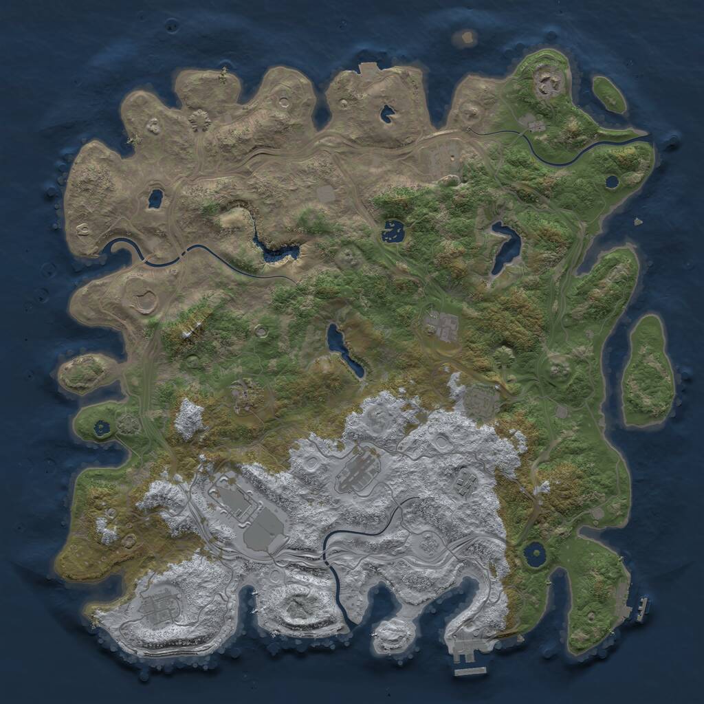 Rust Map: Procedural Map, Size: 4500, Seed: 5349221, 17 Monuments