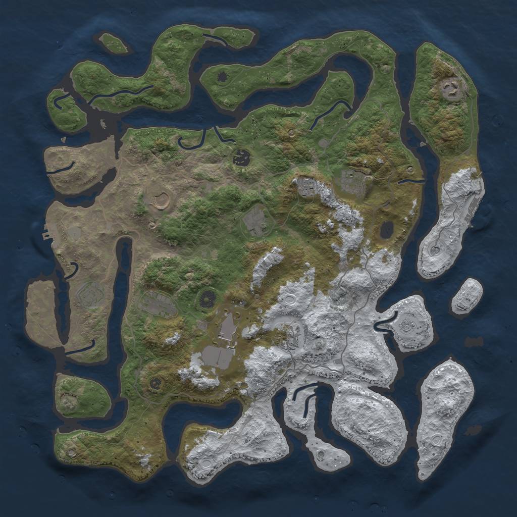 Rust Map: Procedural Map, Size: 4500, Seed: 5944741, 19 Monuments