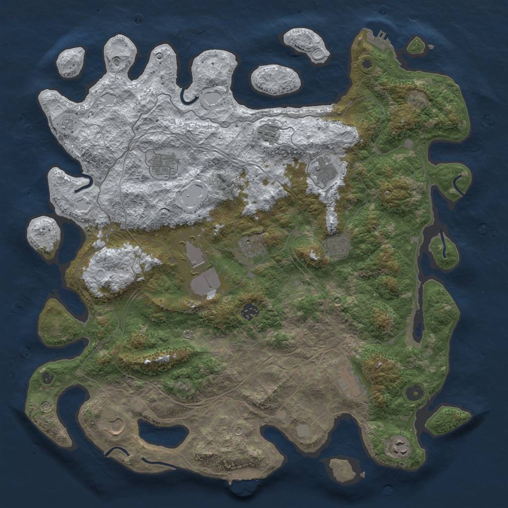 Rust Map: Procedural Map, Size: 4500, Seed: 2648696, 19 Monuments