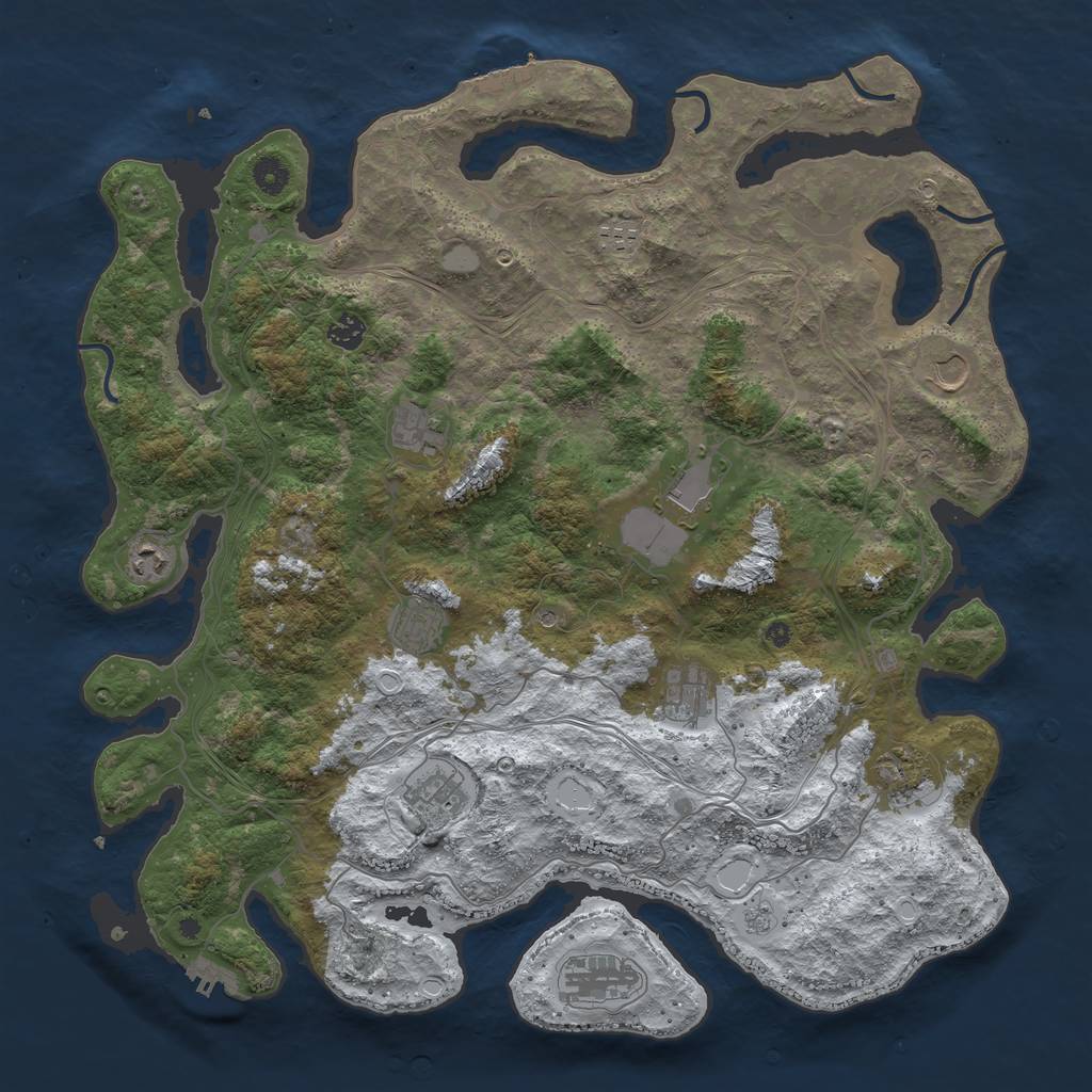 Rust Map: Procedural Map, Size: 4500, Seed: 6233503, 20 Monuments