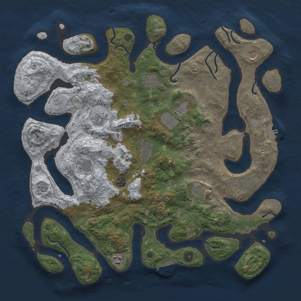 Rust Map: Procedural Map, Size: 4500, Seed: 3904506, 20 Monuments