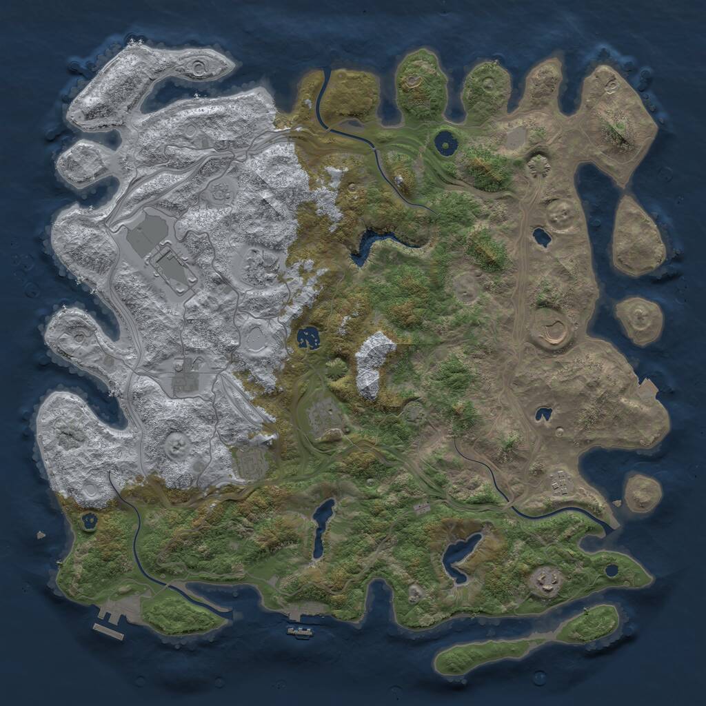 Rust Map: Procedural Map, Size: 4500, Seed: 4823756, 15 Monuments