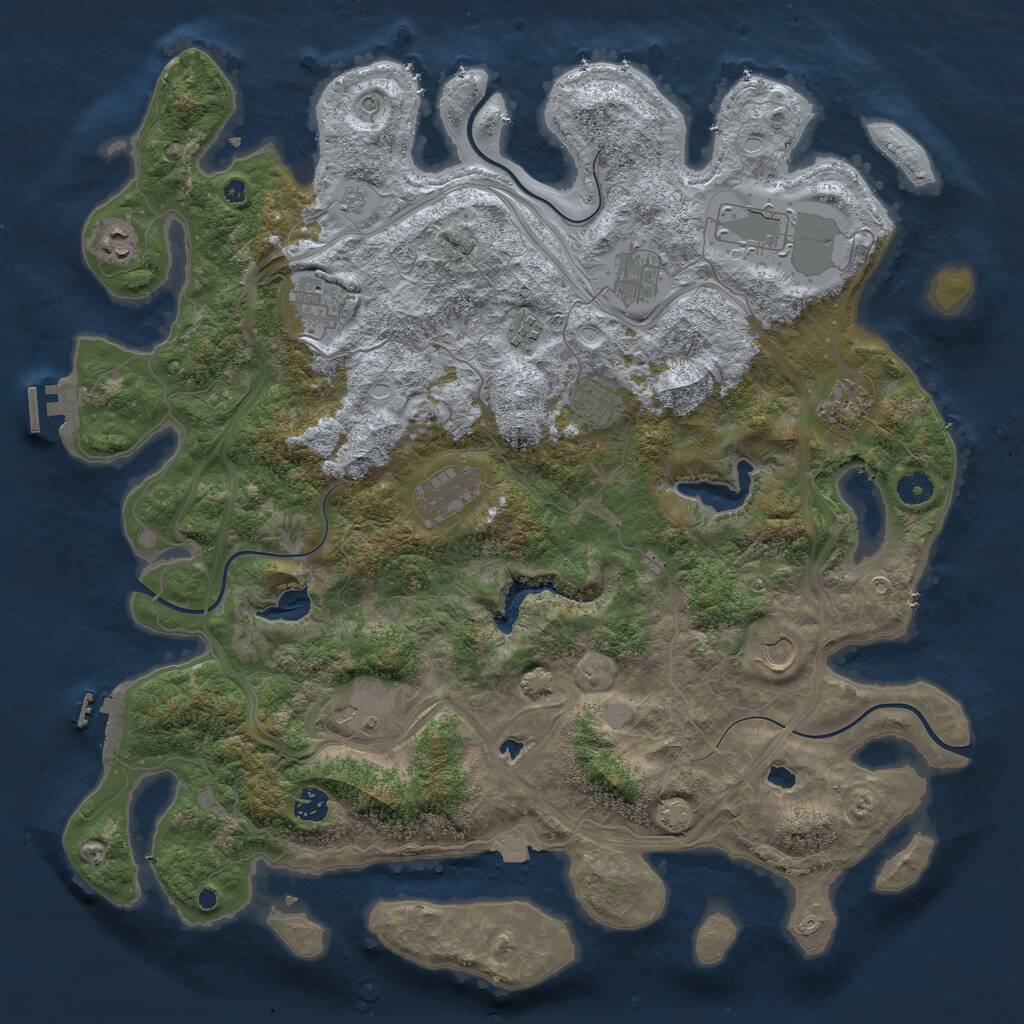 Rust Map: Procedural Map, Size: 4500, Seed: 924418, 17 Monuments