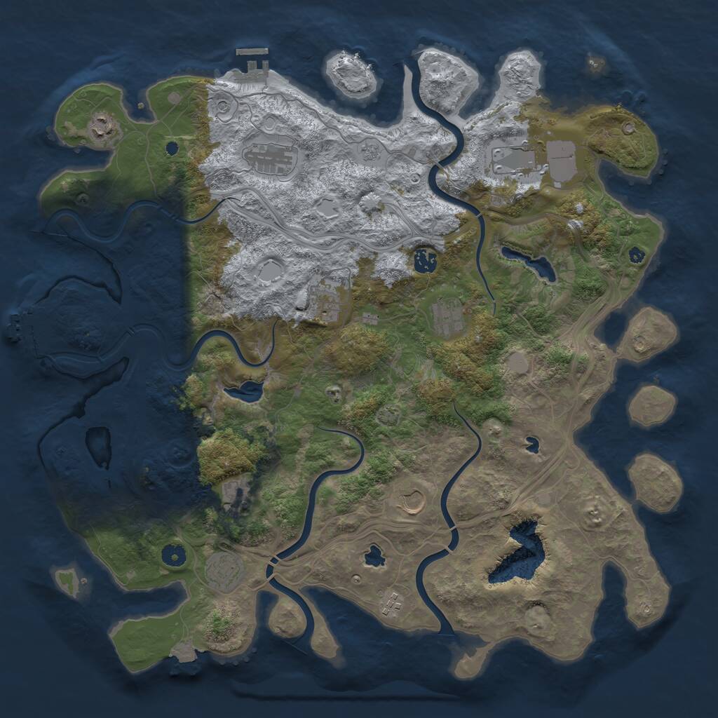 Rust Map: Procedural Map, Size: 4500, Seed: 2846937, 16 Monuments