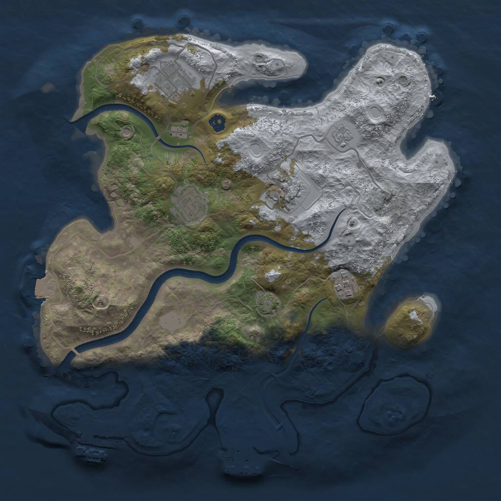 Rust Map: Procedural Map, Size: 3000, Seed: 777216035, 9 Monuments