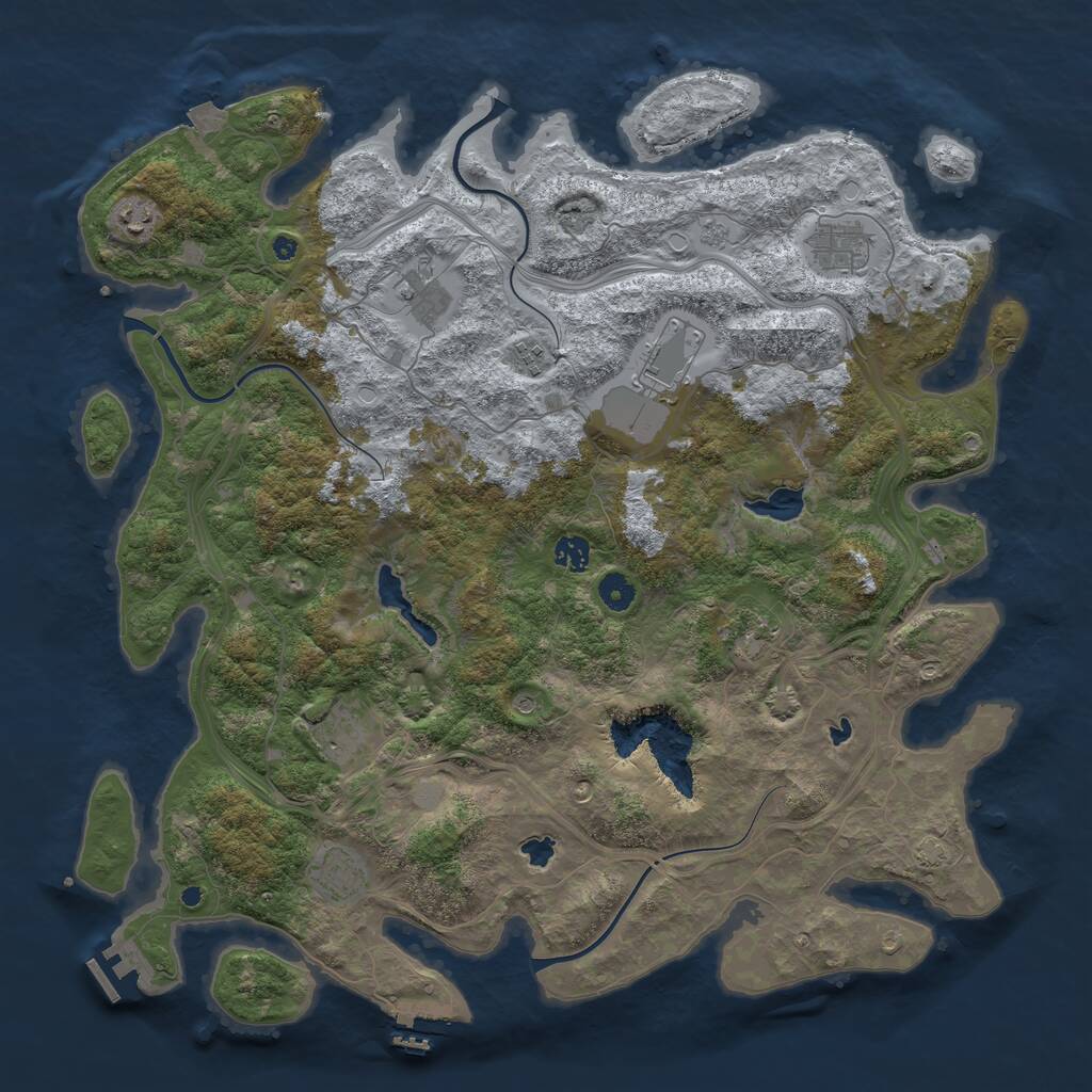 Rust Map: Procedural Map, Size: 4500, Seed: 3092904, 15 Monuments