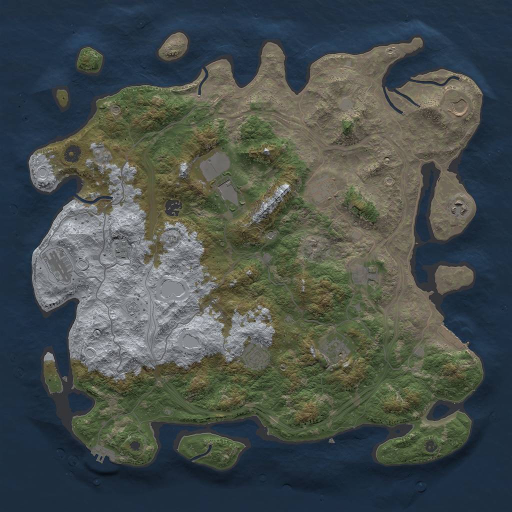 Rust Map: Procedural Map, Size: 4500, Seed: 6105303, 19 Monuments