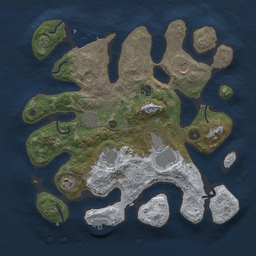 Rust Map: Procedural Map, Size: 3500, Seed: 5007830, 15 Monuments
