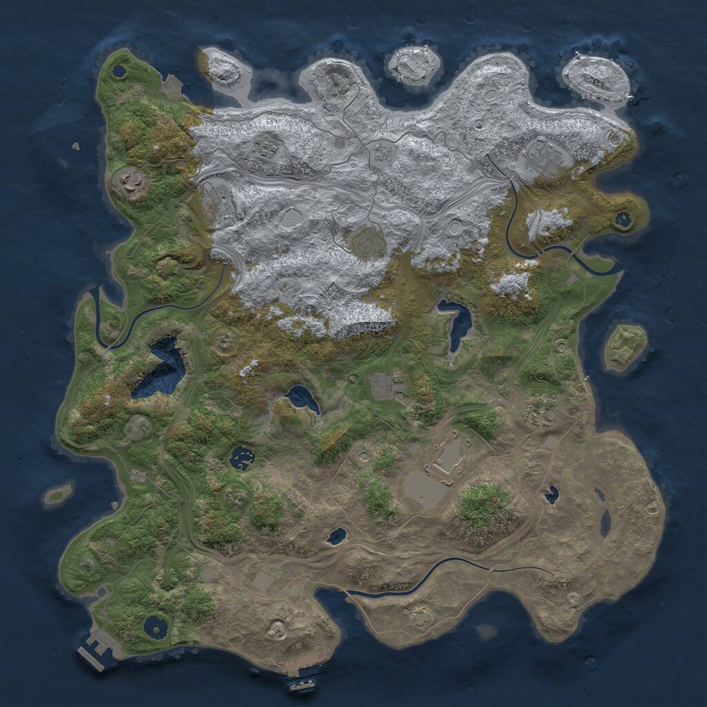 Rust Map: Procedural Map, Size: 4500, Seed: 3685893, 15 Monuments