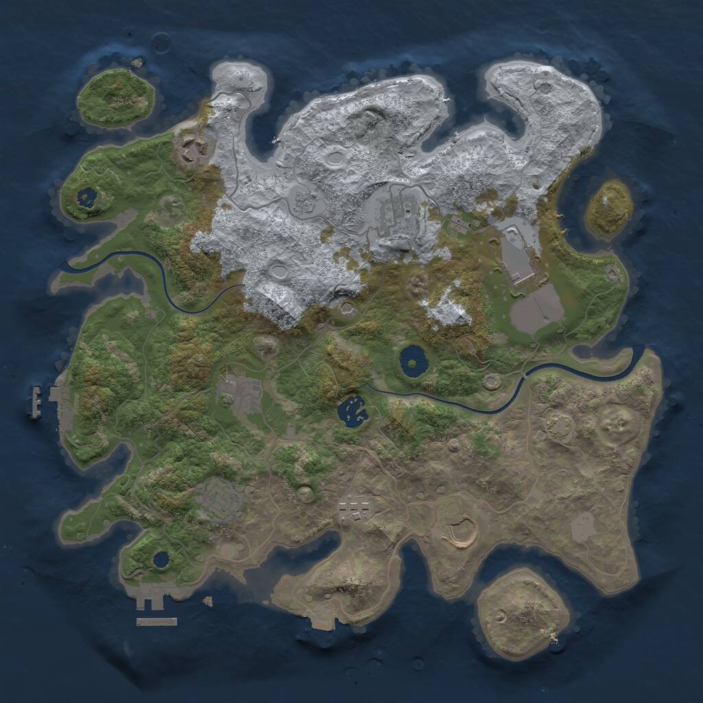 Rust Map: Procedural Map, Size: 3500, Seed: 1442075, 14 Monuments