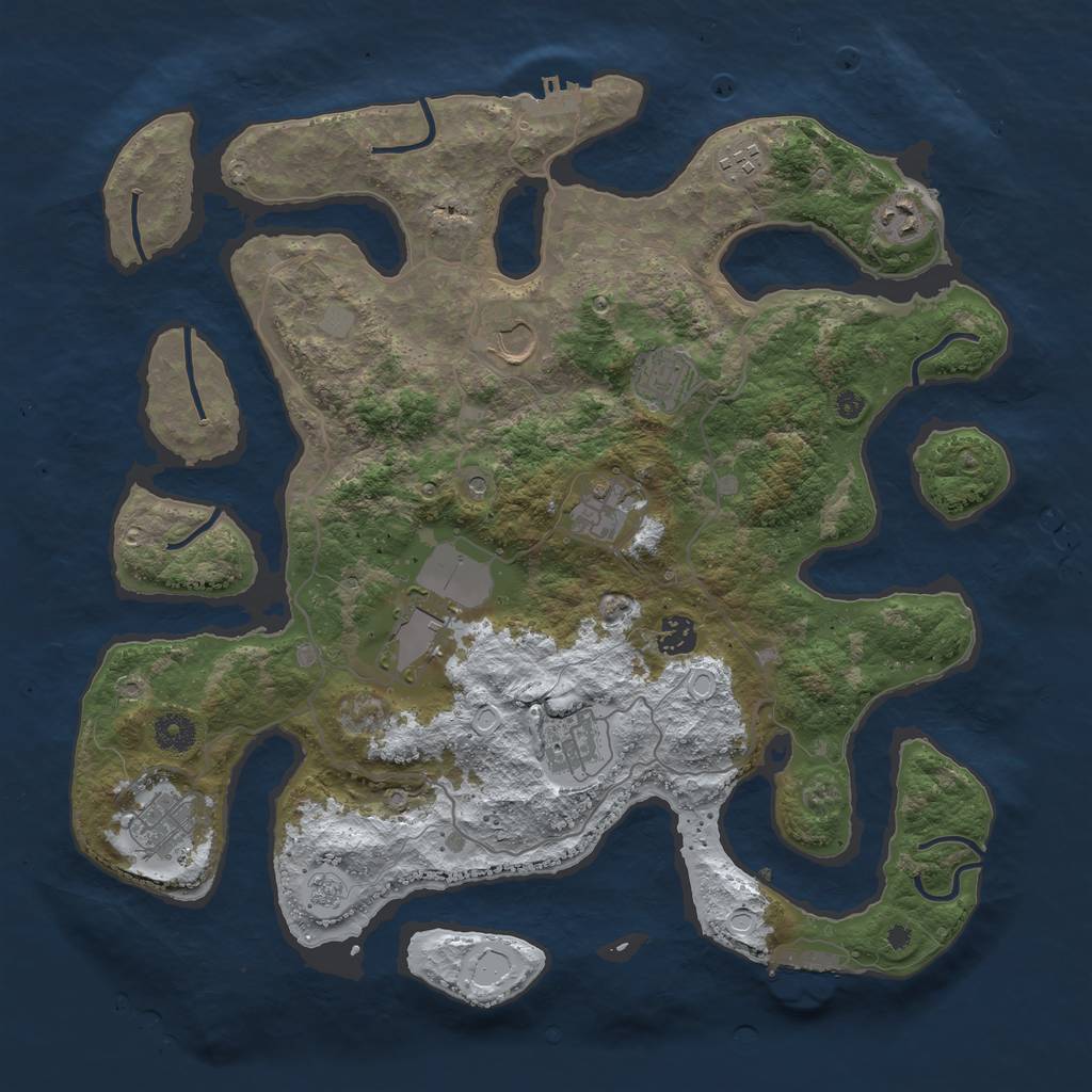 Rust Map: Procedural Map, Size: 4000, Seed: 156895, 18 Monuments