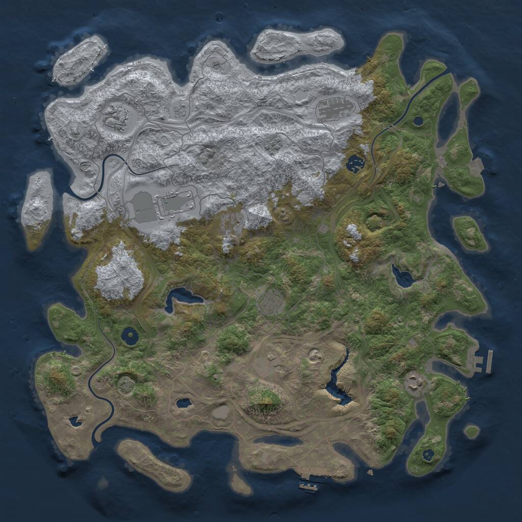 Rust Map: Procedural Map, Size: 4500, Seed: 4324254, 15 Monuments