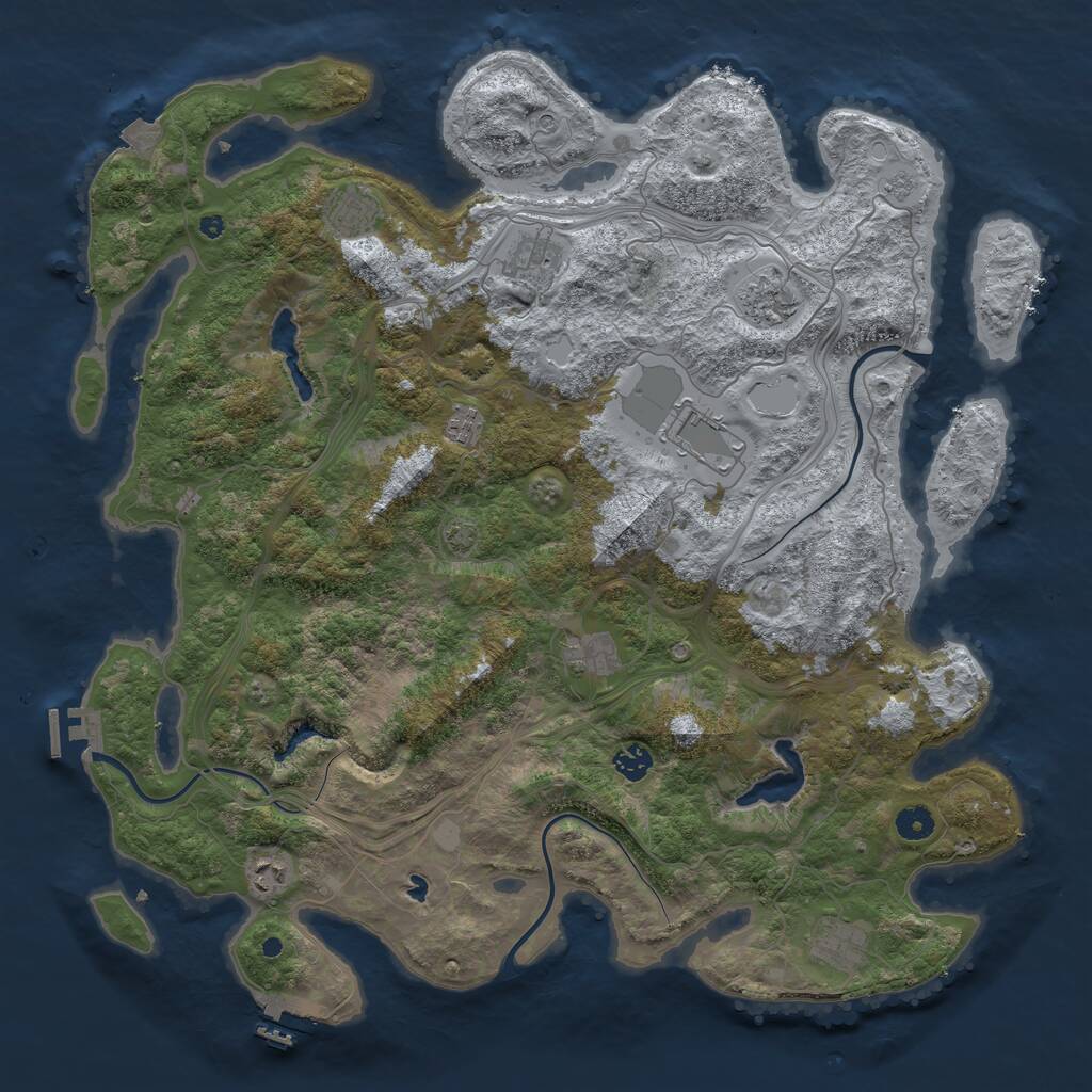 Rust Map: Procedural Map, Size: 4500, Seed: 353197, 15 Monuments