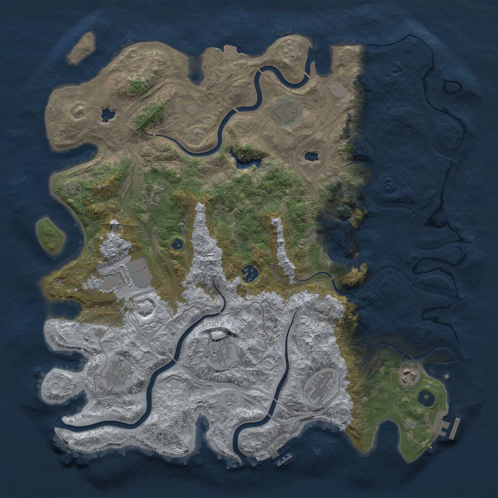 Rust Map: Procedural Map, Size: 4500, Seed: 5399008, 15 Monuments