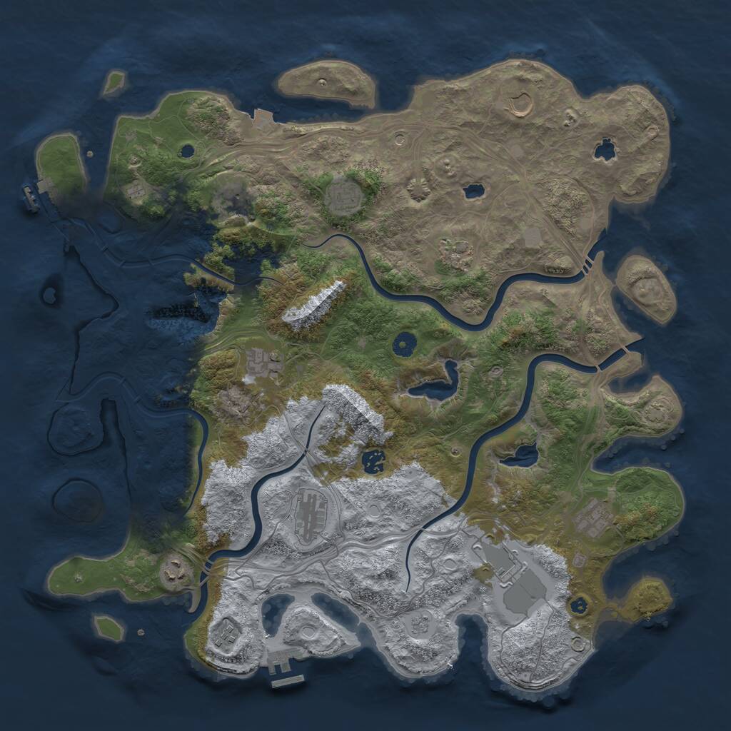 Rust Map: Procedural Map, Size: 4500, Seed: 282334, 17 Monuments