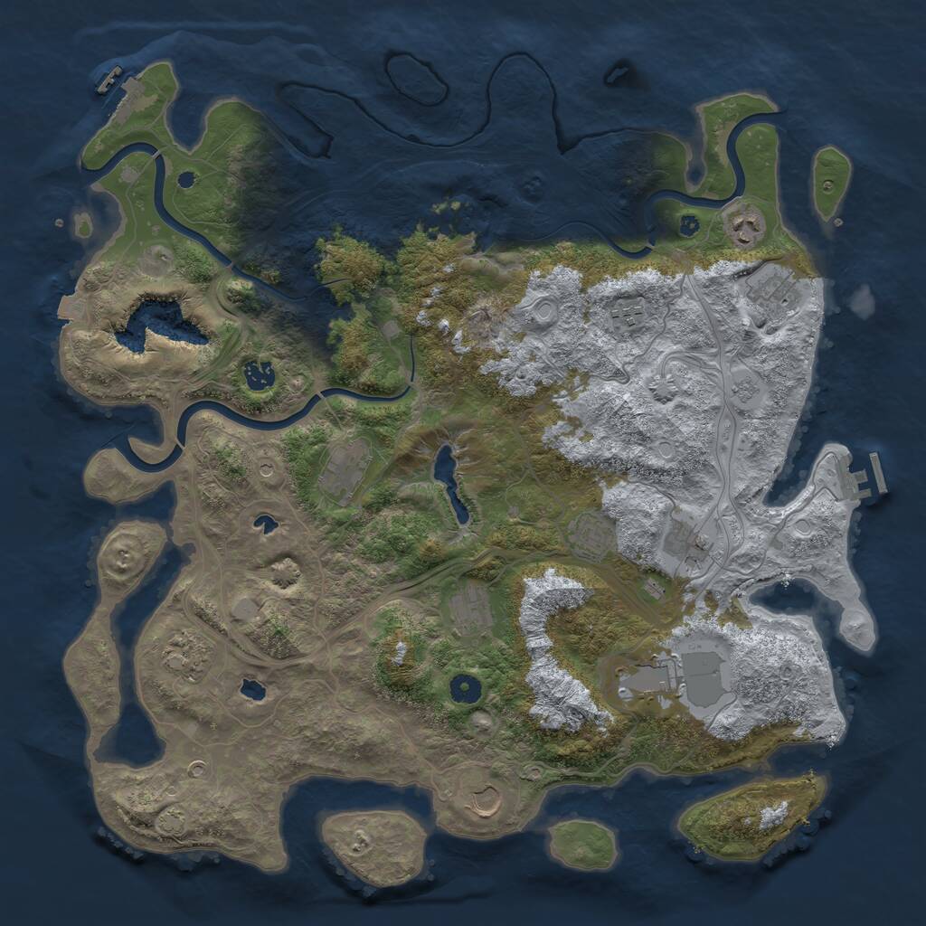 Rust Map: Procedural Map, Size: 4500, Seed: 5190706, 17 Monuments
