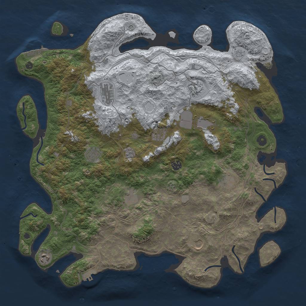 Rust Map: Procedural Map, Size: 4500, Seed: 3372411, 20 Monuments