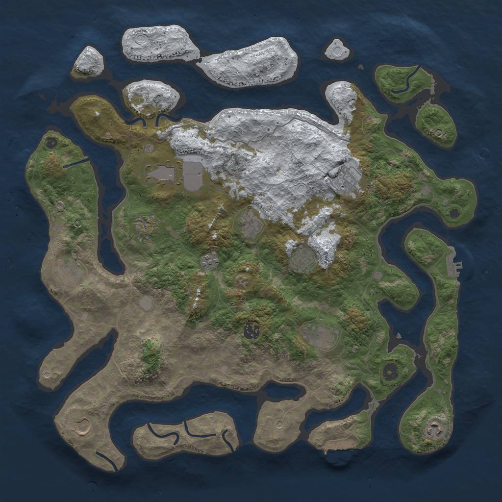 Rust Map: Procedural Map, Size: 4500, Seed: 192352, 19 Monuments