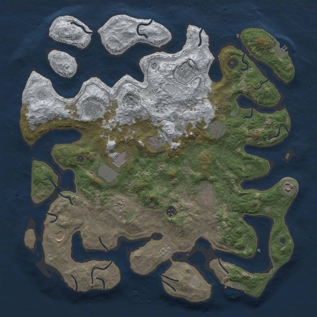 Rust Map: Procedural Map, Size: 4500, Seed: 5698632, 20 Monuments
