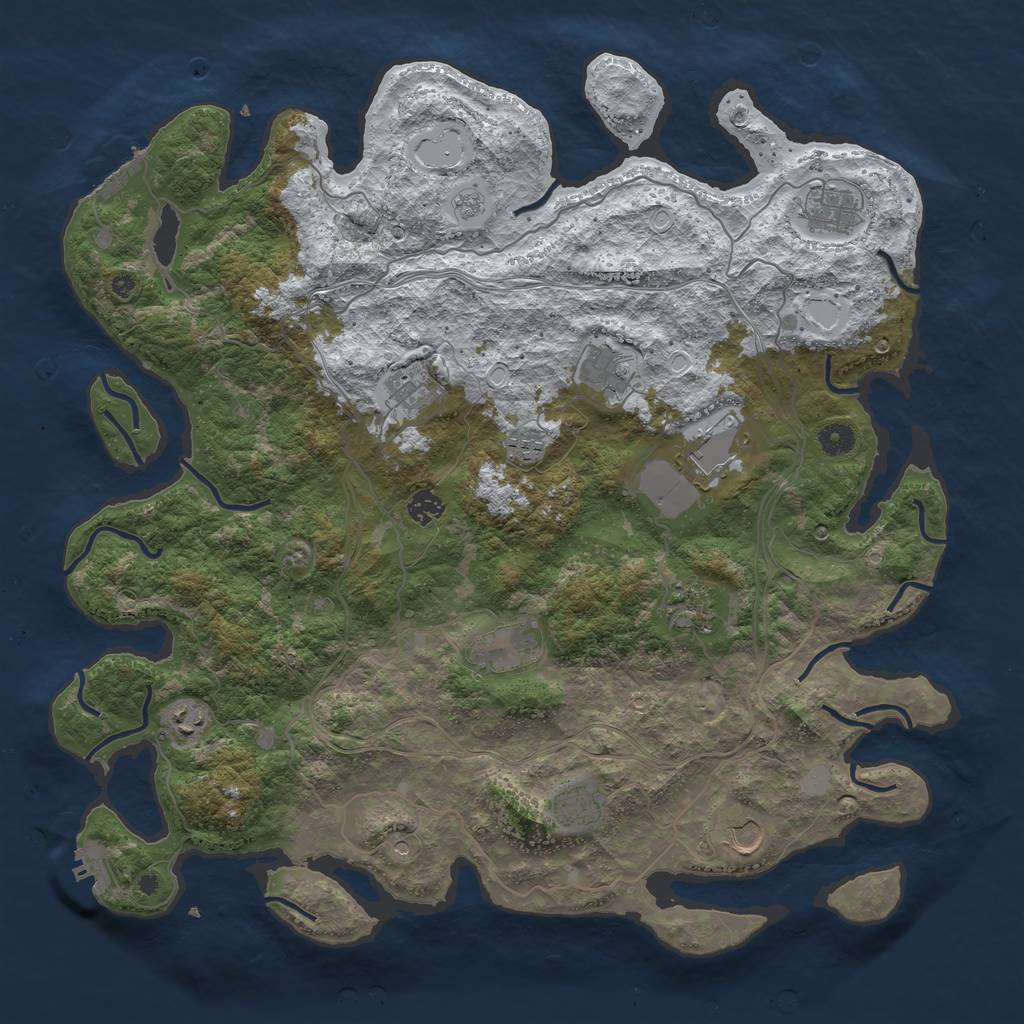 Rust Map: Procedural Map, Size: 4500, Seed: 1725887, 20 Monuments