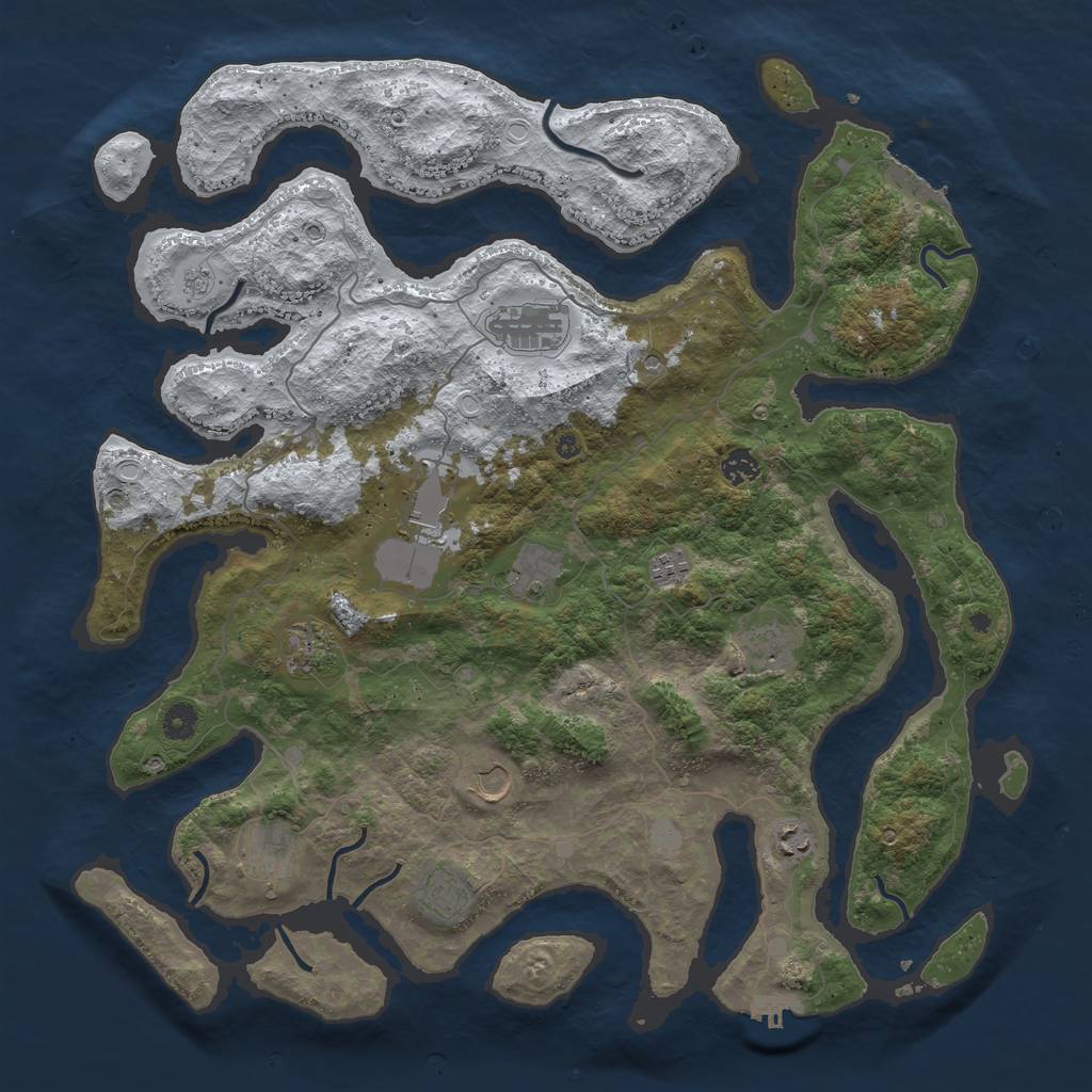 Rust Map: Procedural Map, Size: 4500, Seed: 1313357, 20 Monuments