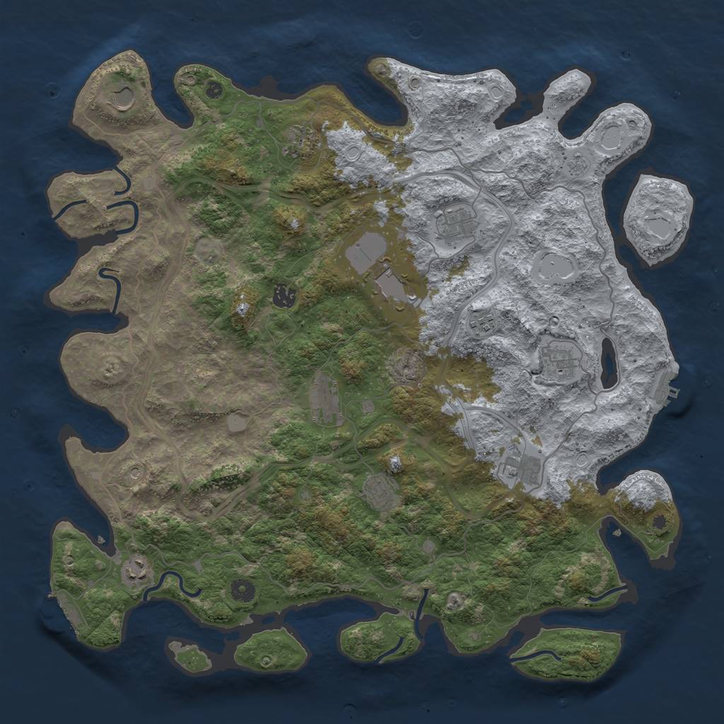 Rust Map: Procedural Map, Size: 4500, Seed: 82525, 20 Monuments