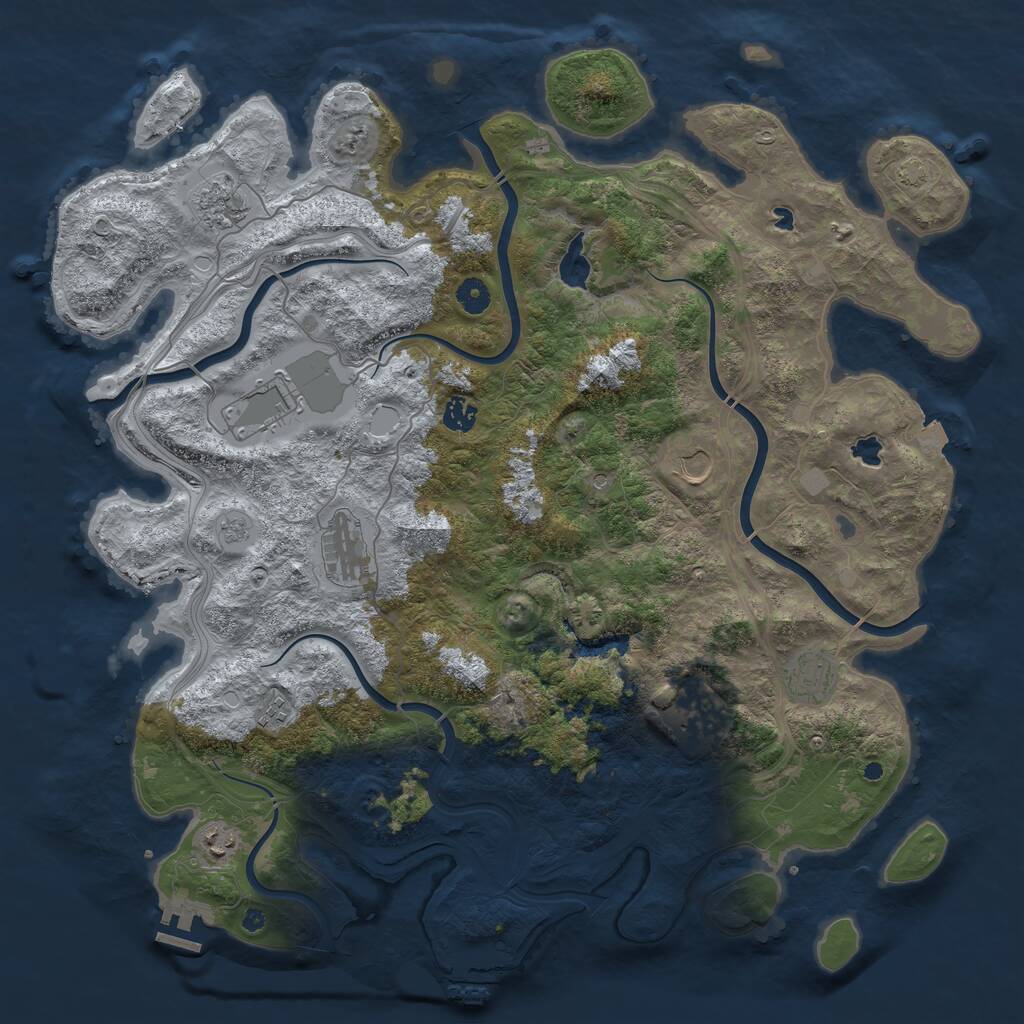 Rust Map: Procedural Map, Size: 4500, Seed: 6360102, 15 Monuments