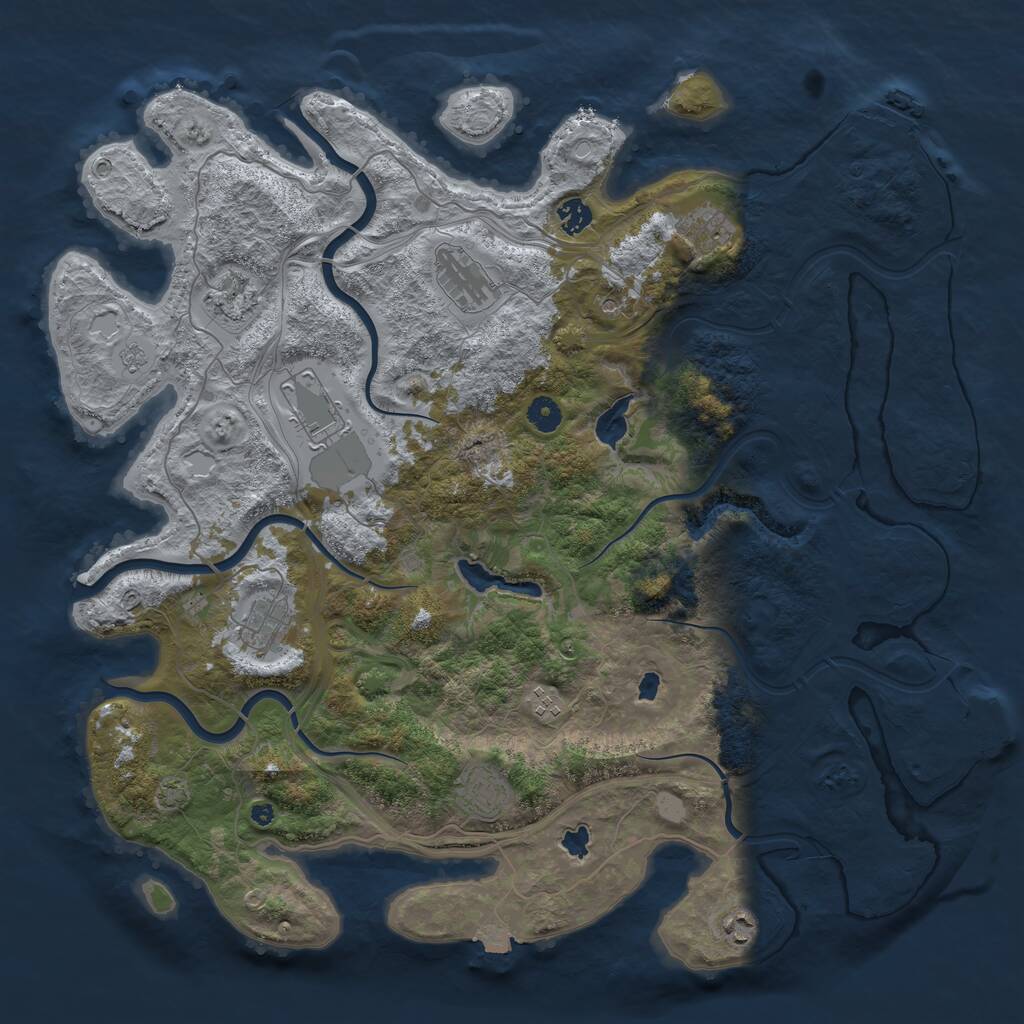 Rust Map: Procedural Map, Size: 4500, Seed: 1353699, 15 Monuments