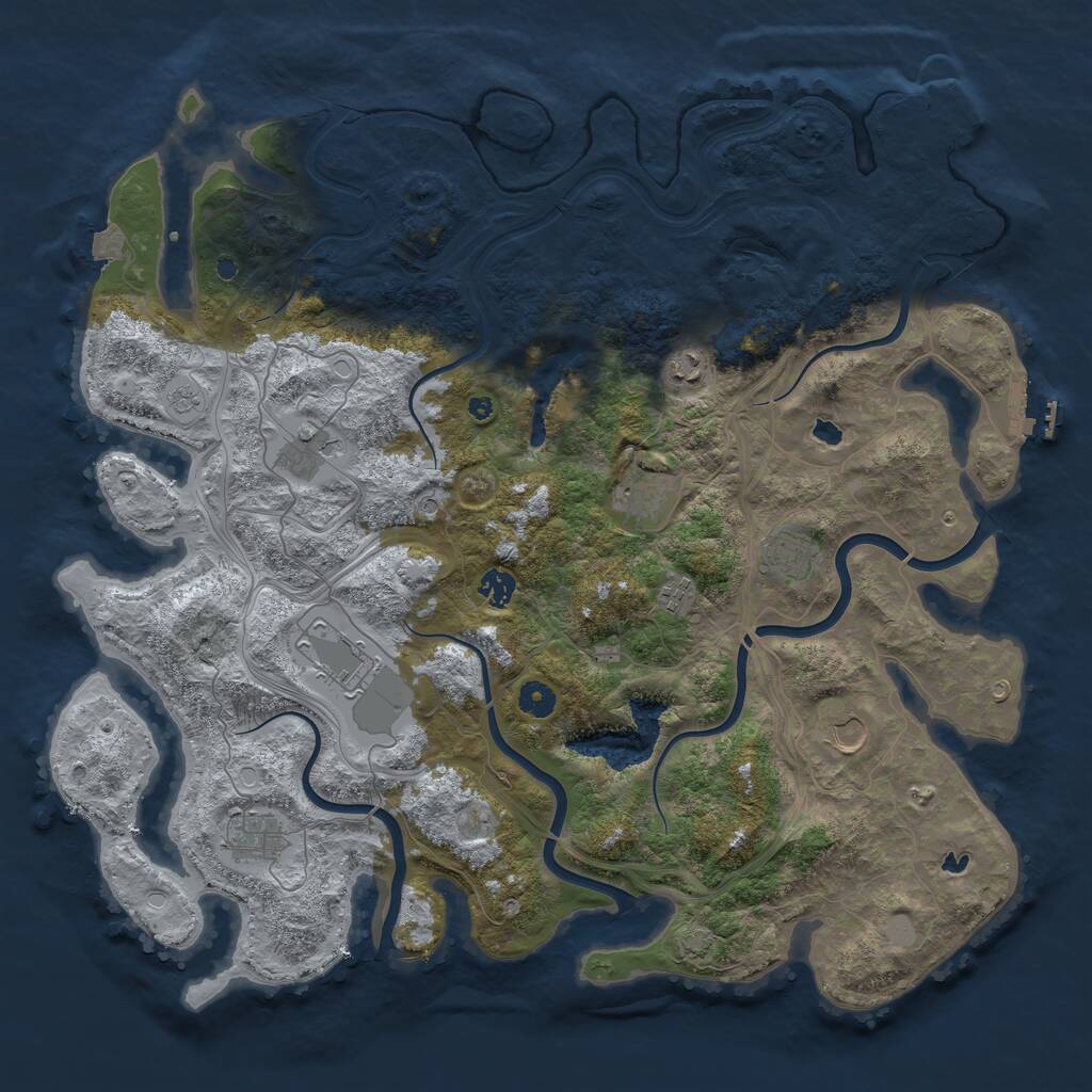 Rust Map: Procedural Map, Size: 4500, Seed: 1378521, 15 Monuments